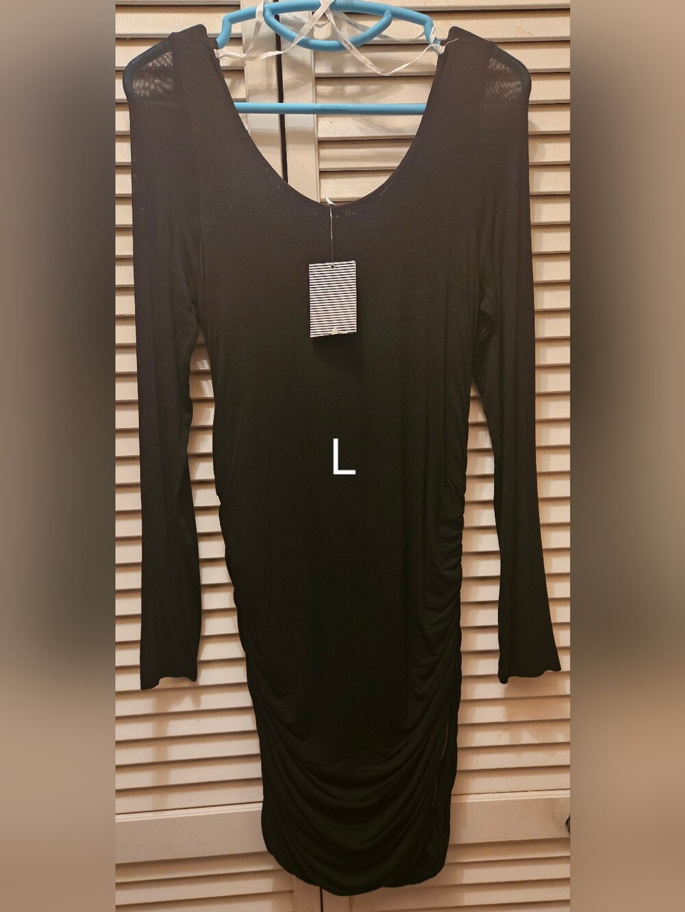 Long Sleeve Black Men's Shirt - Size L